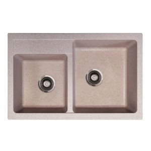 Metalac granitna usadna sudopera xQuadro Plus 2D bež 780x500 Ø90