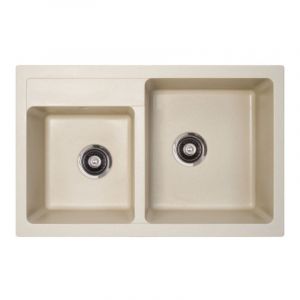 Metalac granitna usadna sudopera xQuadro Plus 2D šampanj 780x500 Ø90