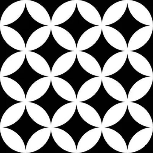 District Circles Black 20x20