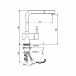 STEEL JS38601 Baterija za sudoperu - sa izvlačnim tušem nerđajući čelik