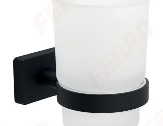 Crni držač i čaša za četkice GRETA - AGR03BL