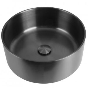 METALNI LAVABO WBTD38NMBG okrugli tamno sivi inox
