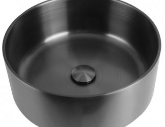 METALNI LAVABO WBTD38NMBG okrugli tamno sivi inox
