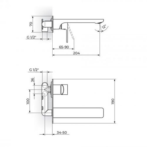 S2 BLACK 231401B uzidna baterija za lavabo