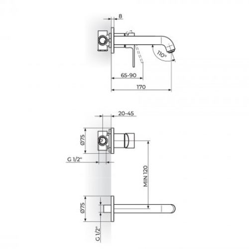 S2 BLACK 231402B Uzidna Baterija za Lavabo