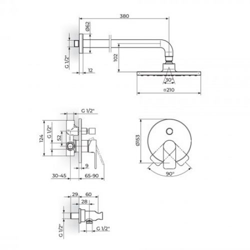 S2 BLACK 231601B uzidna baterija za tuš kadu