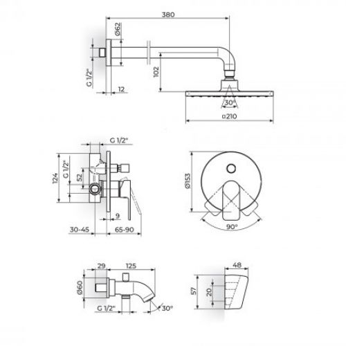 S2 BLACK 231701B uzidna baterija za tuš kadu