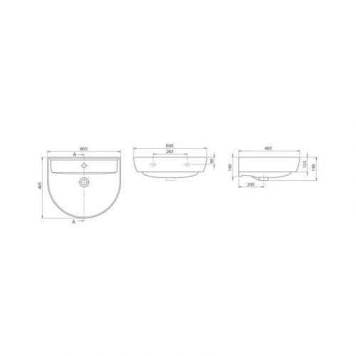 Bella lavabo 60cm 7800