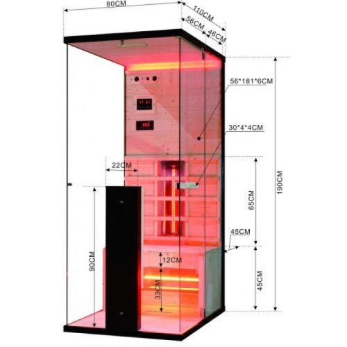 Infracrvena Sauna BILLUND 1 80x110x190 cm F40080