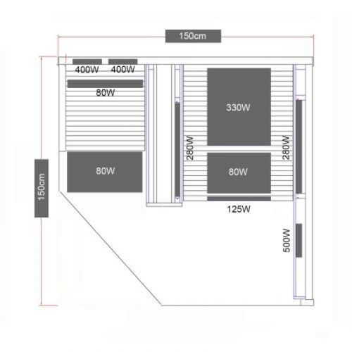 Infracrvena Sauna CARBON 3 150x150x195 cm J11150