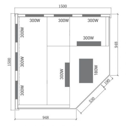 Infracrvena Sauna DELUXE 150x150x200 cm J21150