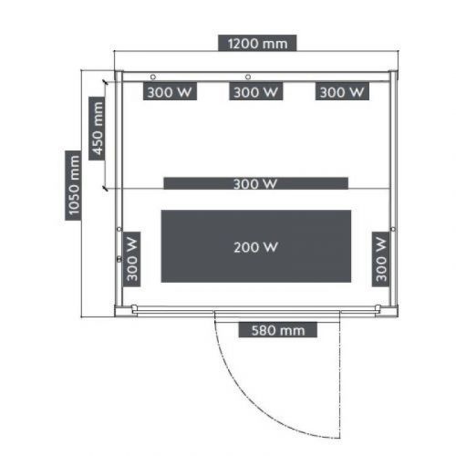 Infracrvena Sauna MALMÖ 2 120x105x190 cm SB10120