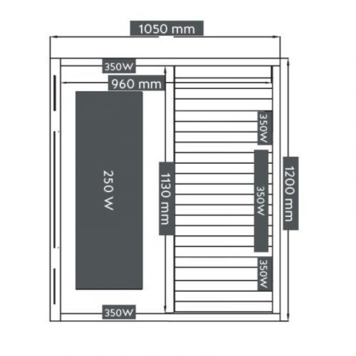 Infracrvena Sauna SAFIR 120x105x190 cm H10120
