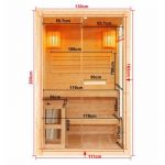 Finska Sauna PANORAMA 130x120x200 cm J60130