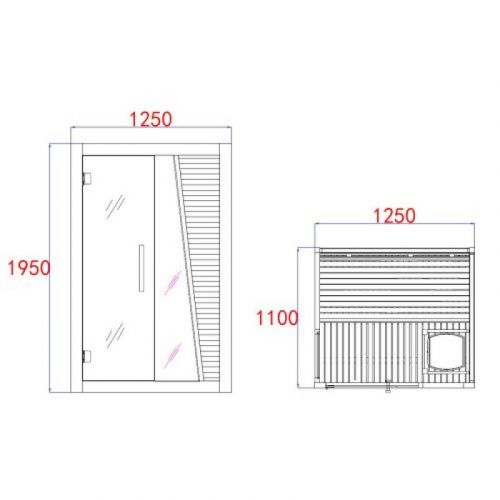 Finska Sauna TAMPERE 125x110x195 cm K40125