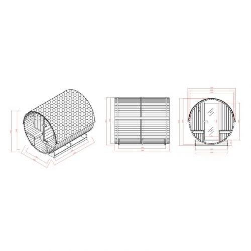 Spoljna Sauna BERGEN 189x220x191,5 cm F70220