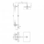 S2 THERMO 2T37351 Termostatska baterija sa usponskim tušem 200x300mm i izlivom