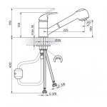 KING J385001 Baterija za lavabo frizerska