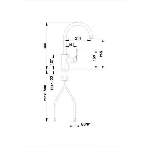 HERZ 00101B ELITE Baterija za sudoperu crna