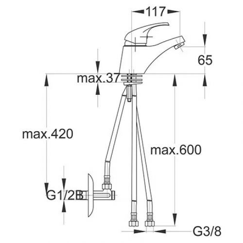HERZ 01081 SIMPATY Baterija za lavabo 3 cevi