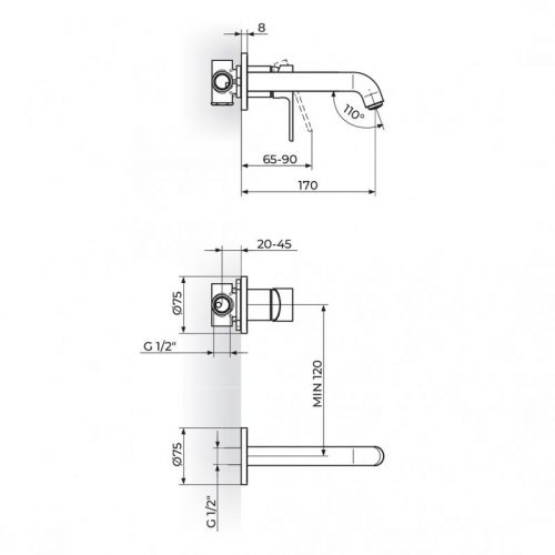 S2 231402 Uzidna baterija za lavabo