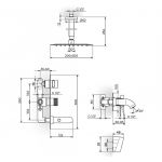 S2 BLACK 231707B Ugradna baterija za tuš kadu