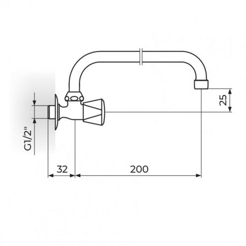 SANITARY A52U200 Baterija za lavabo zidna gornji izliv 200 mm