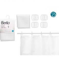 Tekstilna zavesa za kadu 180x180 sa alkicama bela 89380