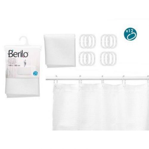 Tekstilna zavesa za kadu 180x180 sa alkicama bela 89380