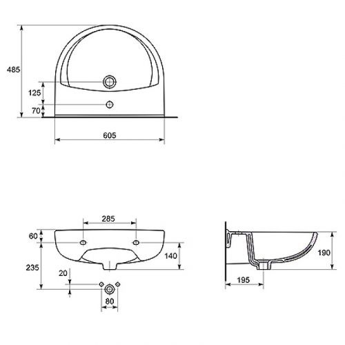 Umivaonik President 60 cm K08-010