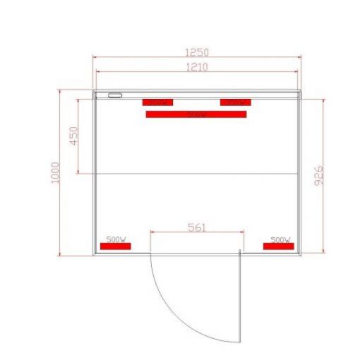 Infracrvena Sauna BILLUND 2 125x100x190 cm F40125