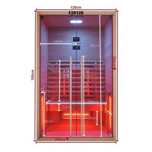 Infracrvena Sauna RUBY 2 120x100x195 cm F20120