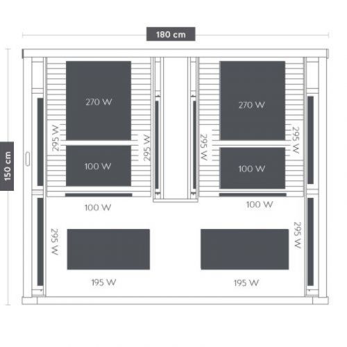 Infracrvena Sauna CARBON 2 180x150x195 cm F10180