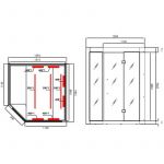 Infracrvena Sauna KIRUNA 160x141,1x64,8x114,1x160x210 cm K50160