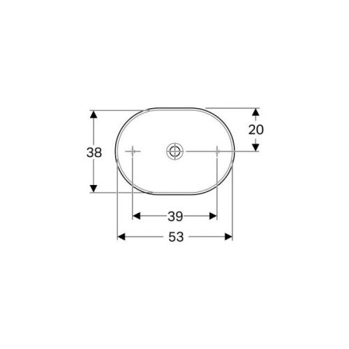 VARIFORM Lavabo Elipsasti bez Preliva 550x400mm