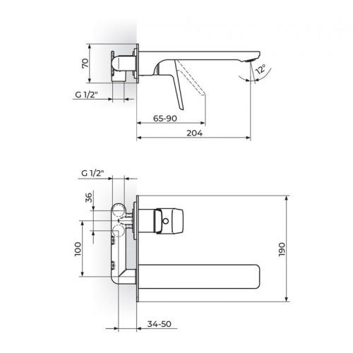 STOLZ 131401 uzidna baterija za lavabo sa izlivom