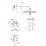 ZERRO JZ31601 uzidna baterija za tuš kadu sa uzidnim i ručnim tušem