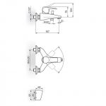 CUBO3 JC33101 Baterija za Kadu sa Ručnim Tušem