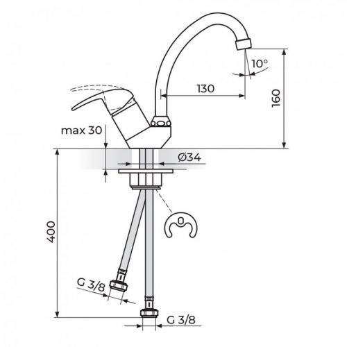 PERLA JP382011 Baterija za Sudoperu Izliv 130mm