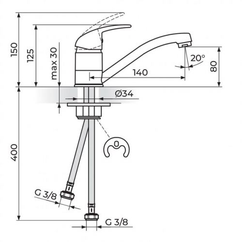 KING J381081 Baterija za Sudoperu Kratki Izliv