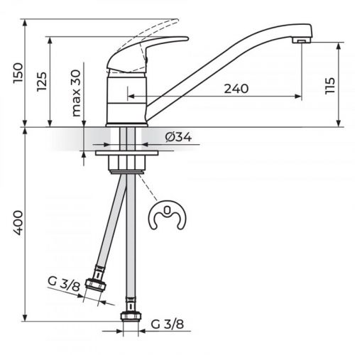 KING J381001 Baterija za Sudoperu