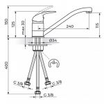KING J381003 Baterija za Sudoperu - Protočni Bojler