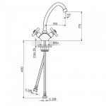 NOSTALGIJA N23013 Baterija za Sudoperu - Lavabo Izliv 130mm