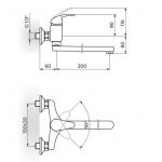 PERLA JP321020 Baterija za Sudoperu - Lavabo Izliv 200mm