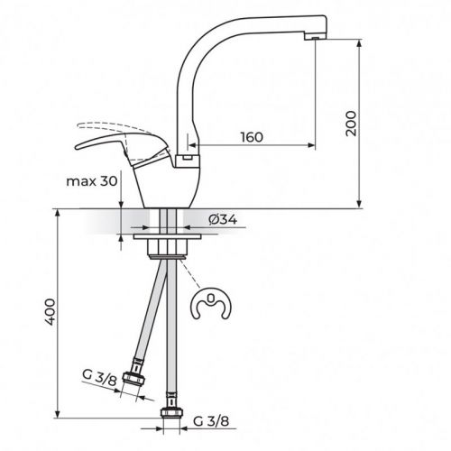 KING J382001 Baterija za Sudoperu - ovalni izliv