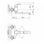PERLA JP321030 Baterija za Sudoperu - Lavabo izliv 300mm