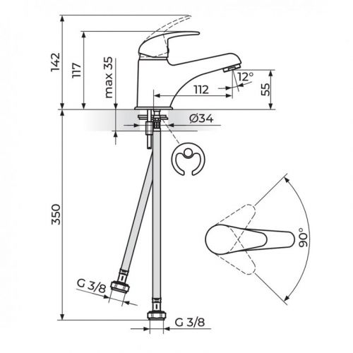 PERLA JP301001 Baterija za Lavabo