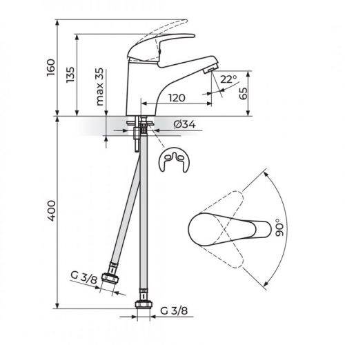 KING J301001 Baterija za Lavabo