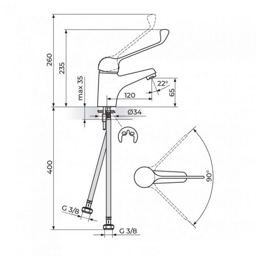 KING J30L001 Baterija za Lavabo - Lekarska