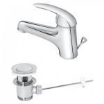 KING J301001M Baterija za Lavabo sa Metalnim Odlivnim Ventilom